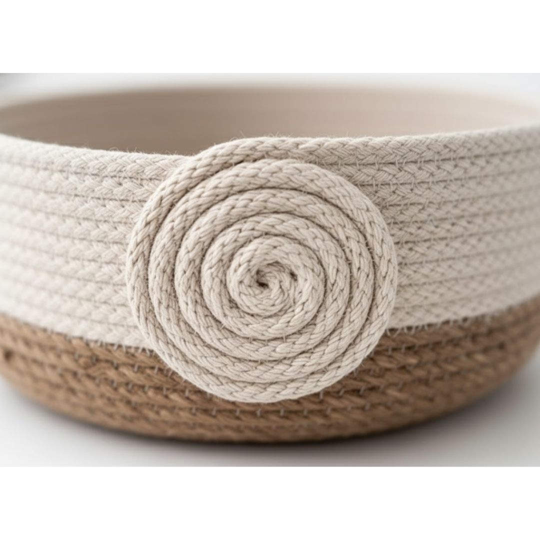 Curly Cotton Rope Basket for Stylish Storage
